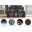 Causeuse inclinable en similicuir de 75 po de large avec housse de cinéma en similicuir respirant avec console Blueooth Speeker, chargeur sans fil et console de rangement centrale
