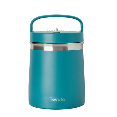 Tovolo 2-Quart Insulated Stainless Steel Food Traveler for Hot and Cold Foods, Marine Blue