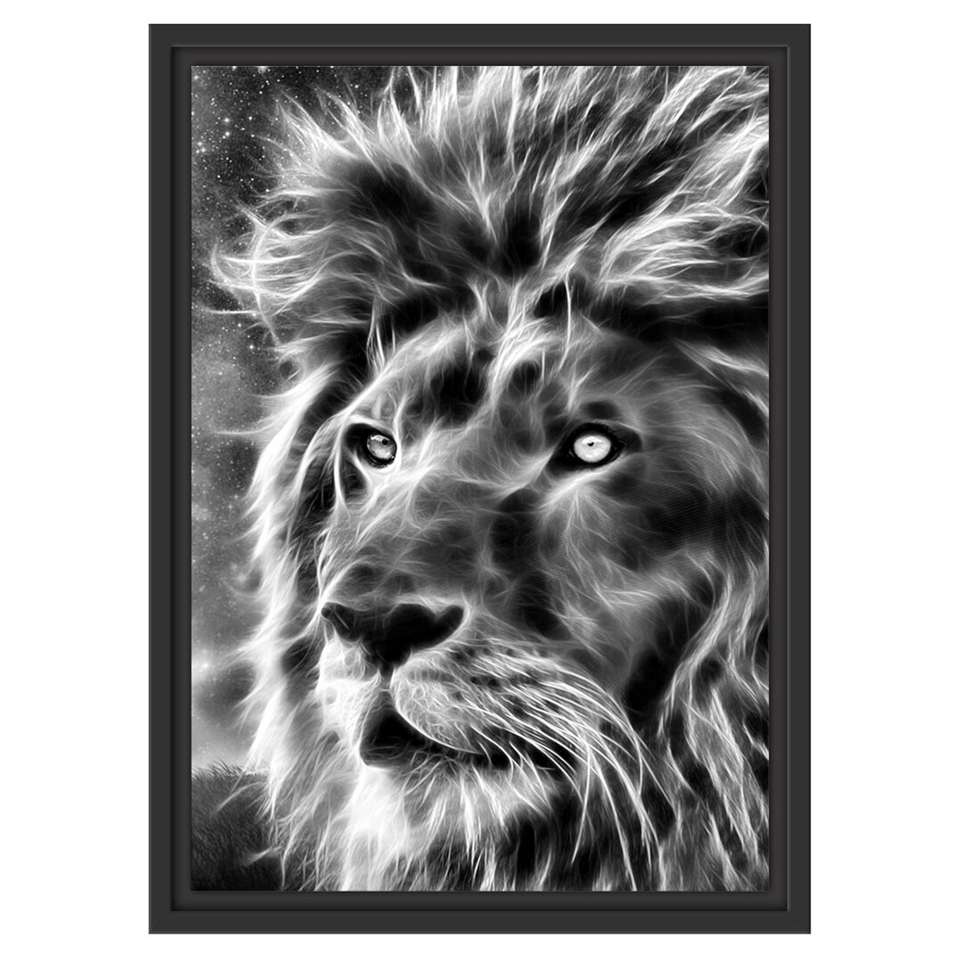 Gerahmtes Poster Abstract Art Lion