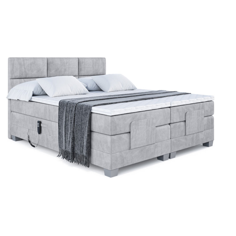 Orlo Pocket Spring Mattress Divan Bed Base, Light gray, 140 x 200cm