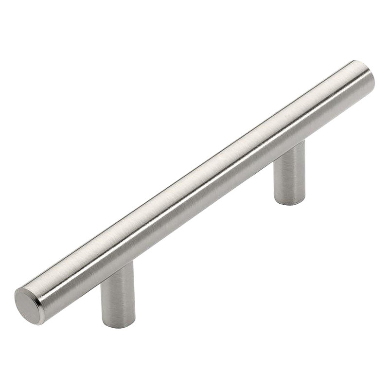 Brushed Nickel Modern Bar Pull with Mounting Hardware