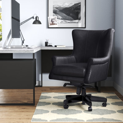 Fauteuil de direction en cuir véritable Charton