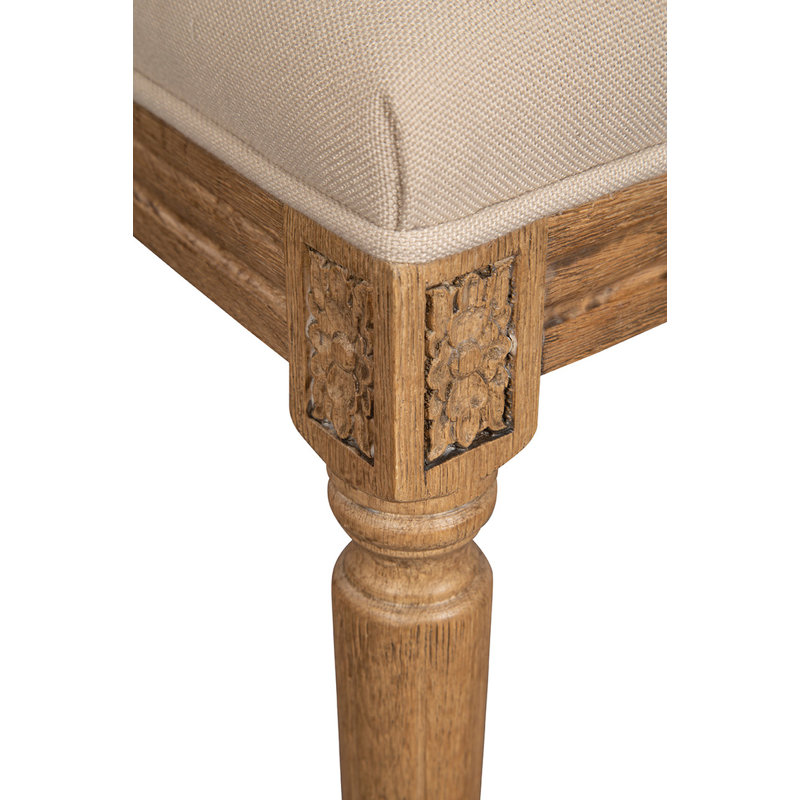 Chaise d'appoint en lin brun / beige