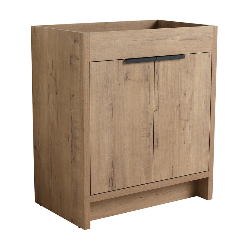 Armoire de salle de bain autoportante 30 po sans lavabo et 2 portes d'armoire à fermeture en douceur ((KD-PACKING), meuble-lavabo sans comptoir seulement) -BVB02430IMO