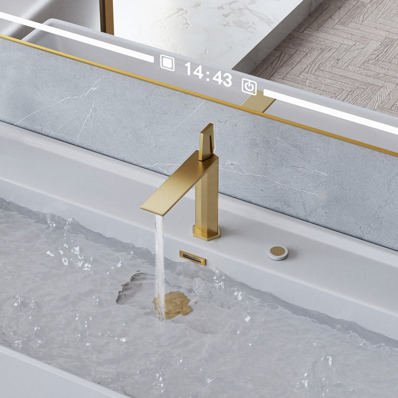 Single-Hole Single-Handle Bathroom Faucet, Fresh And Modern Tall Faucet, Gold