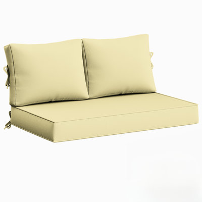 Wynee Outdoor Loveseat Cushions 46X26X5 Bench Seat / Back Cushion, Only Cushions
