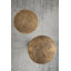 Table d'appoint mince en laiton avec plateau texturé doré et base en bois