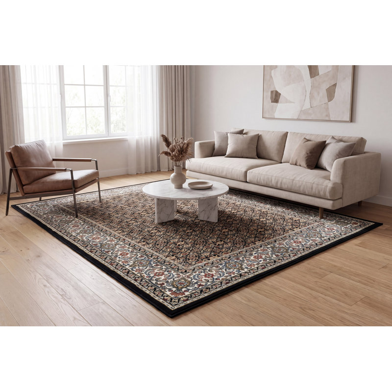 Tapis crème/gris Attell, Rectangle 6 pi 7 po x 9 pi 6 po