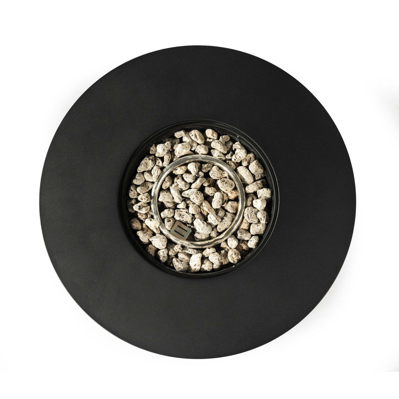 Round Fire Pit Table Propane Fire Table With Lava Rocks