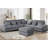 7-Pieces 132"*121" U Shape Sectional Sofa Cloud Couch With Removable Ottomans-1037993836