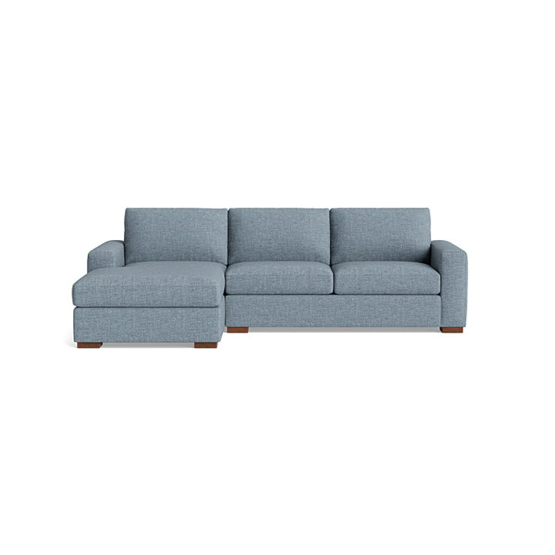 Couch Potato Chaise Sectional, Left Hand Facing, Performance Weave - Aubergine
