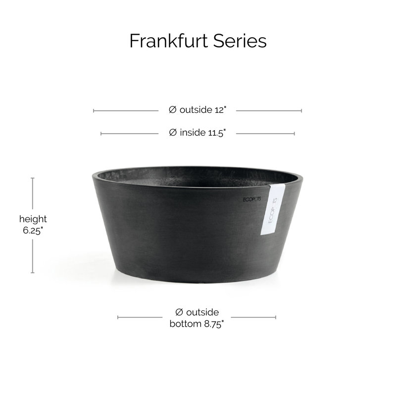 Dark Grey 7-Inch Recycled Plastic Indoor/Outdoor Planter
