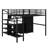 Full Size Metal Loft Bed With Wardrobe And Table Set