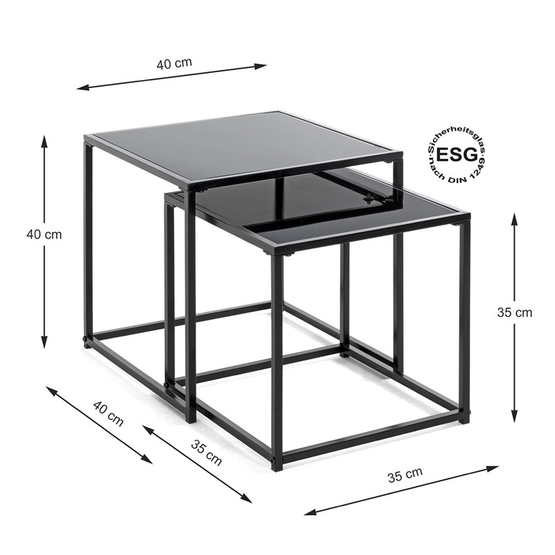 Krystsina 2 Piece Side Table Set