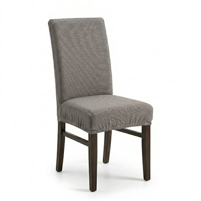  Stretch Pique Dining Chair Slipcover Ivory Color | Polyester Spandex Chair Protector | Removable Washable Chair Cover