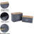 Potato Onion Storage Box, Food Container Sets, Storage Canisters For Vegeatables, Set Of 2 Jars Pots Containers, Potato, Onion Bin With Aerating Tin Storage Holes, Bamboo Lid-Grey