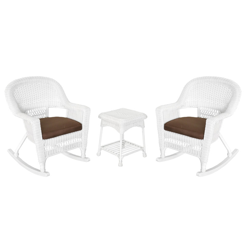Ensemble de conversation 3 pièces Starner, Blanc, Brun