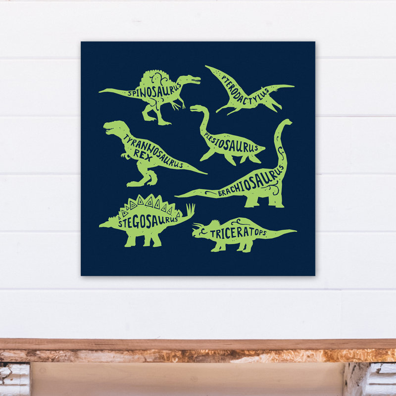 Art sur toile dino names Amapola, H 24 po x l 24 po x P 1,25 po, Marine / vert
