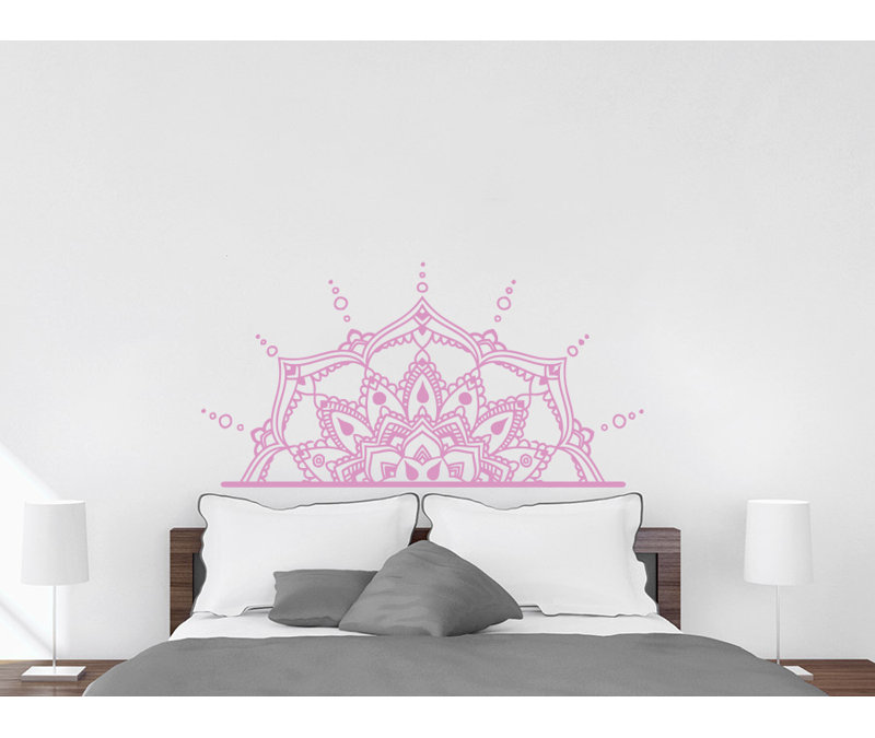Décalcomanie murale en vinyle demi mandala chambre Ellenberger, Lilas