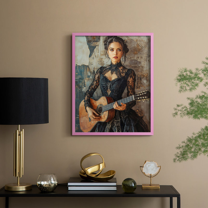 Reproduction encadrée WOMEN Series CCXIV - bois massif, H 21 po x l 17 po, Rose