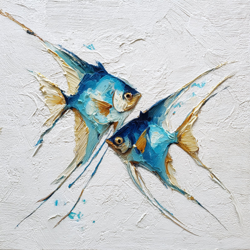 «Twin Angelfish I», art mural sur toile tendue