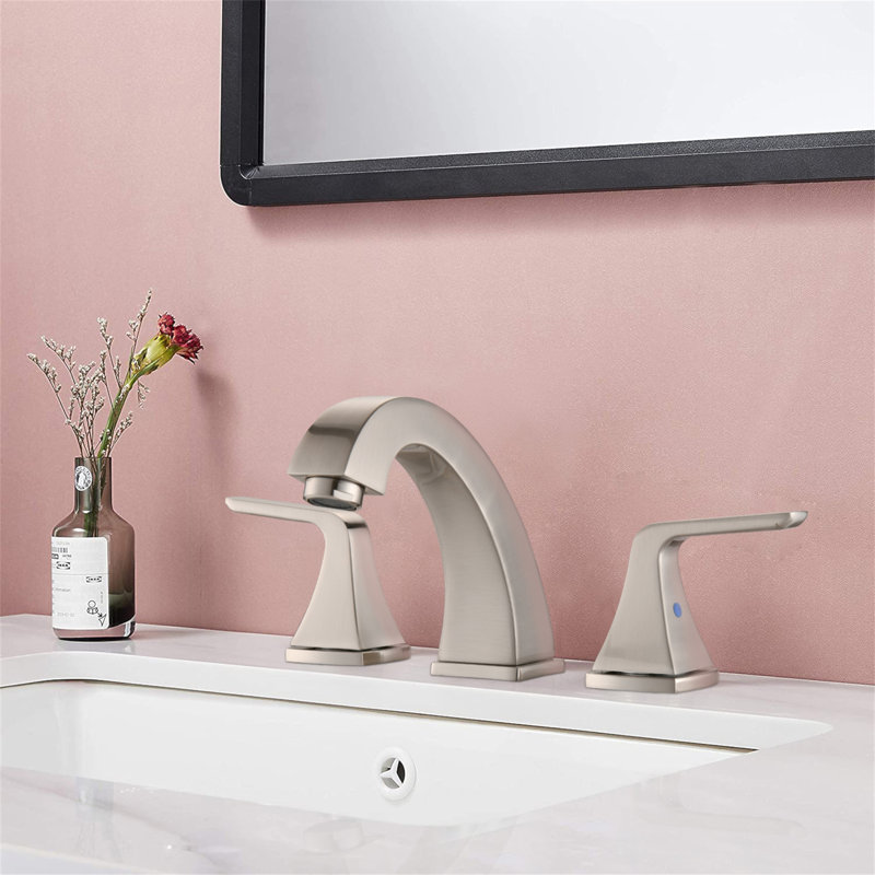 Robinet de salle de bain surdimensionné à 2 poignées avec bonde escamotable, Nickel brossé