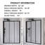 56-60"W x 70"H Framed Sliding Shower Door - Adjustable Width & Reversible Installation