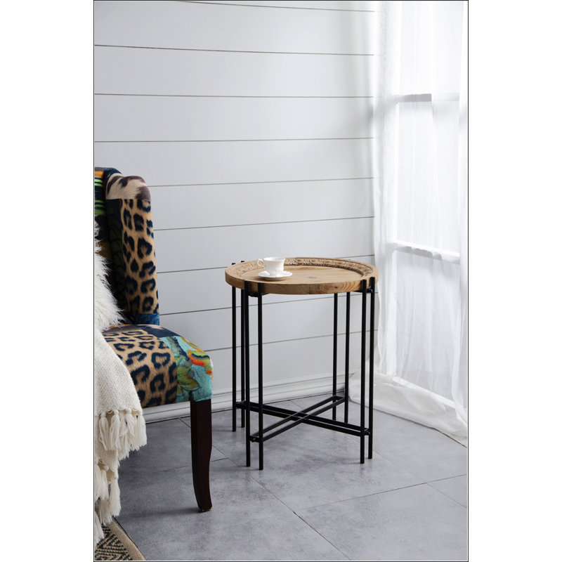 Round Side Table With Wood Top