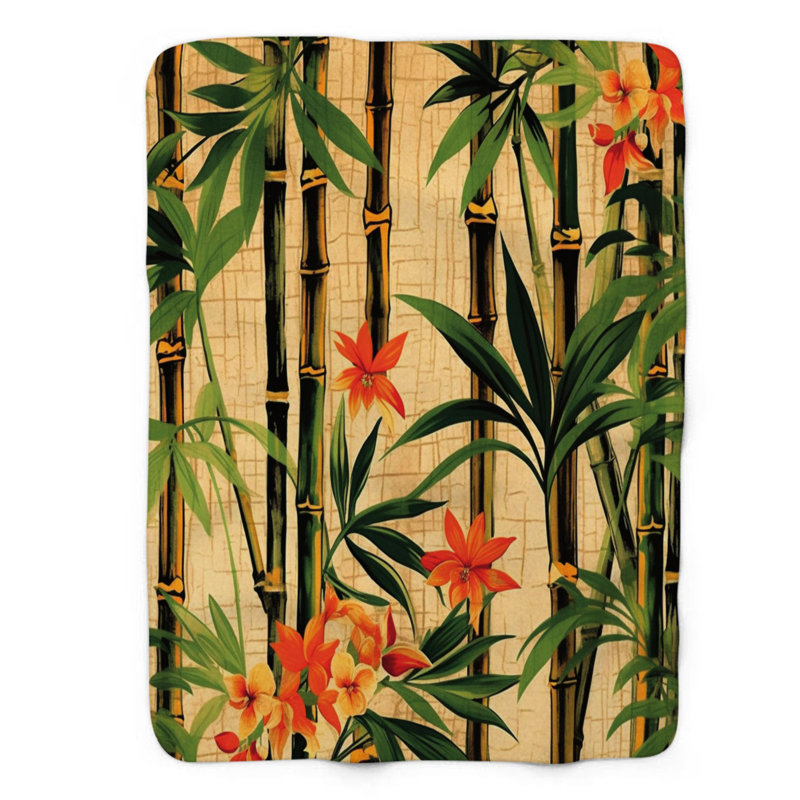 Classic Hawaiian - Couverture sherpa de qualité supérieure 1 pièce, Lit simple