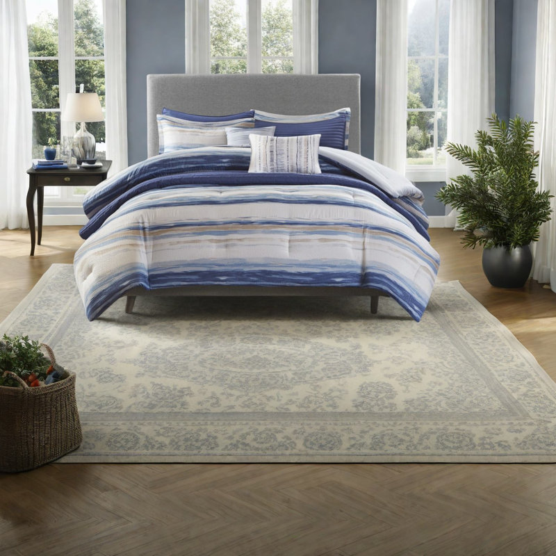Ensembles de literie Serers Seersucker, confort hypoallergénique en polyester, décor de chambre à coucher moderne