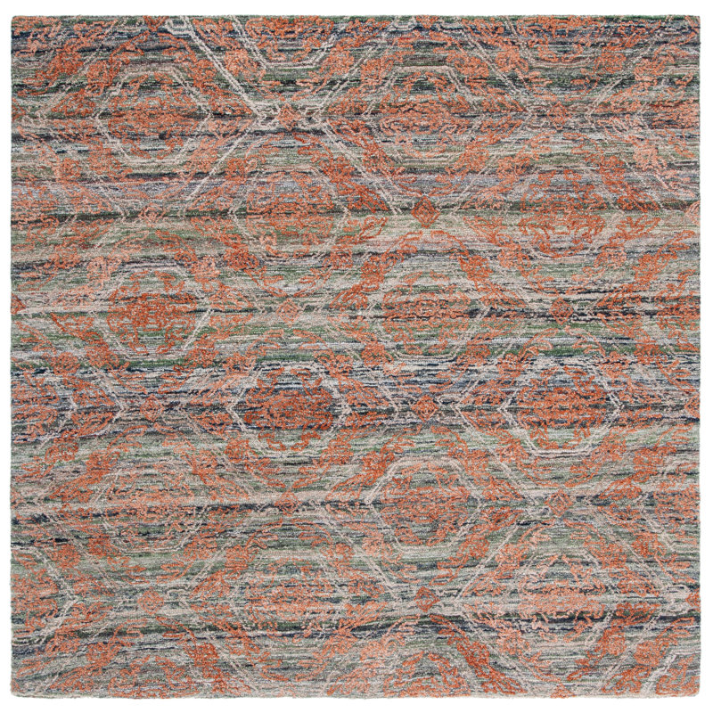 Marquee Hand Tufted Performance Geometric Rug, Square 6'