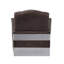 Fauteuil d'appoint rétro en cuir fleur brun et aluminium