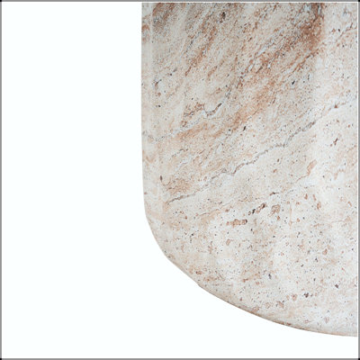Table d'appoint cylindrique d'extérieur / d'intérieur en béton léger avec finition travertin