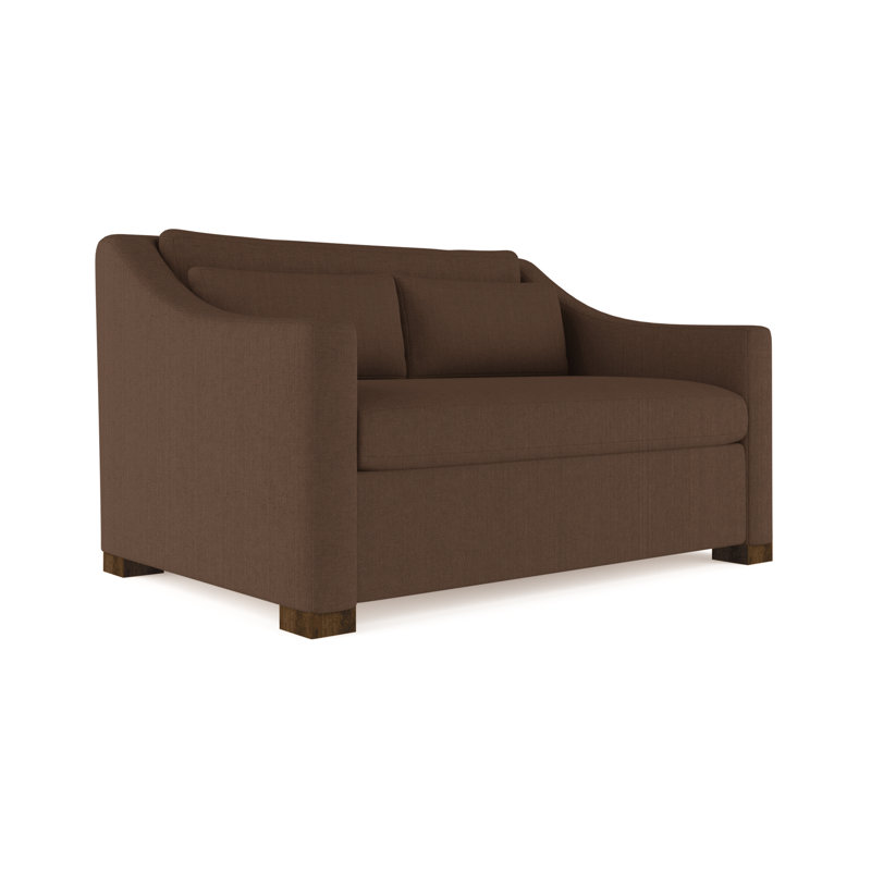Causeuse Crosby, Chocolat de lin à tissage carré, H 32,5 po x l 60 po x P 43 po, Ébène