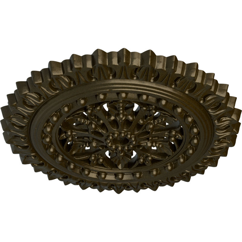 Médaillon de plafond H 18 1/2 po x l 18 1/2 po x P 1 1/2 po Sellek, Or vert