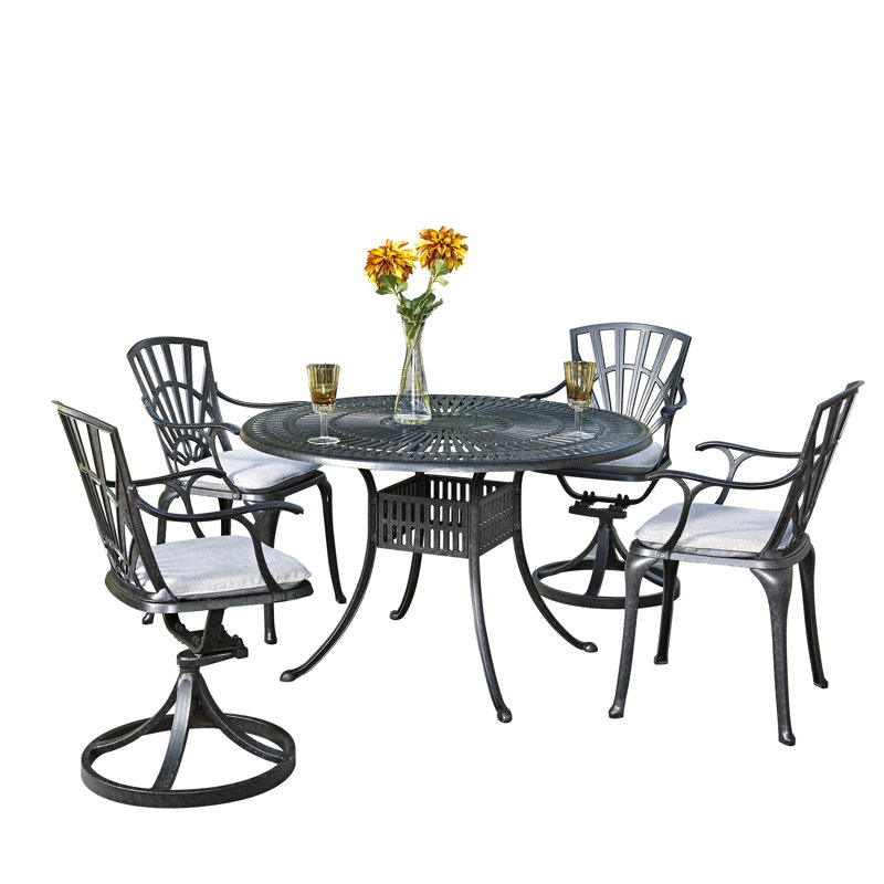 Frontenac 4 - Person Patio Dining Set with Round Table , Cushions Included, 48"
