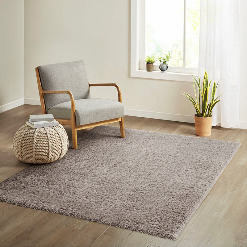 Tapis à poils longs en polyester doux, Rectangle 6 pi 6 po x 9 pi