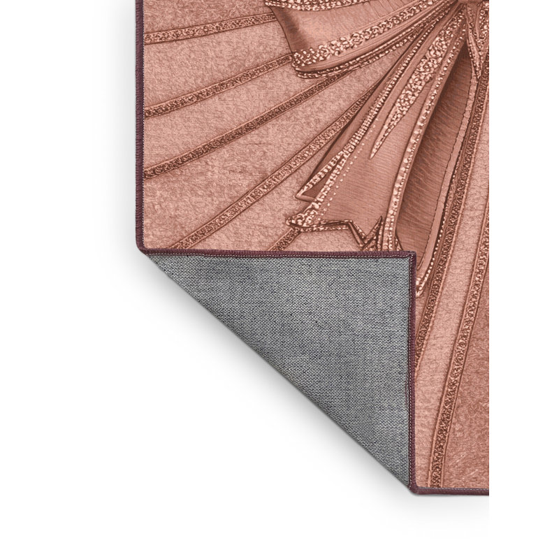 Machine Washable Wyndmoor Christmas Modern & Contemporary Abstract Rug in Beige – Rose Binding, 4x6