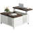 Dark Brown Wood Top/White Base