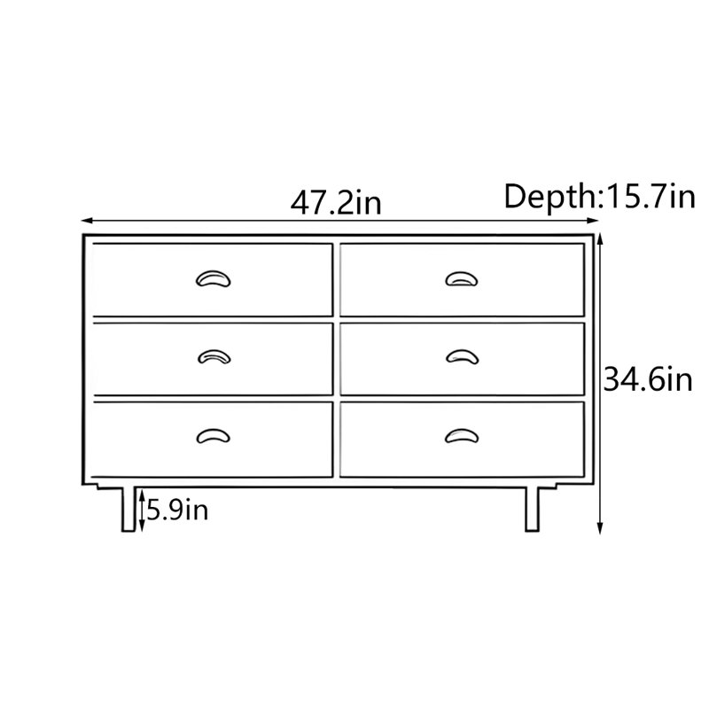 Bromley, H 34,6 po x l 59,1 po x P 15,7 po
