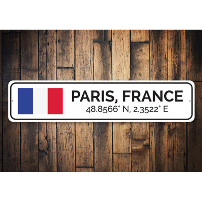 Paris France Aluminum Sign