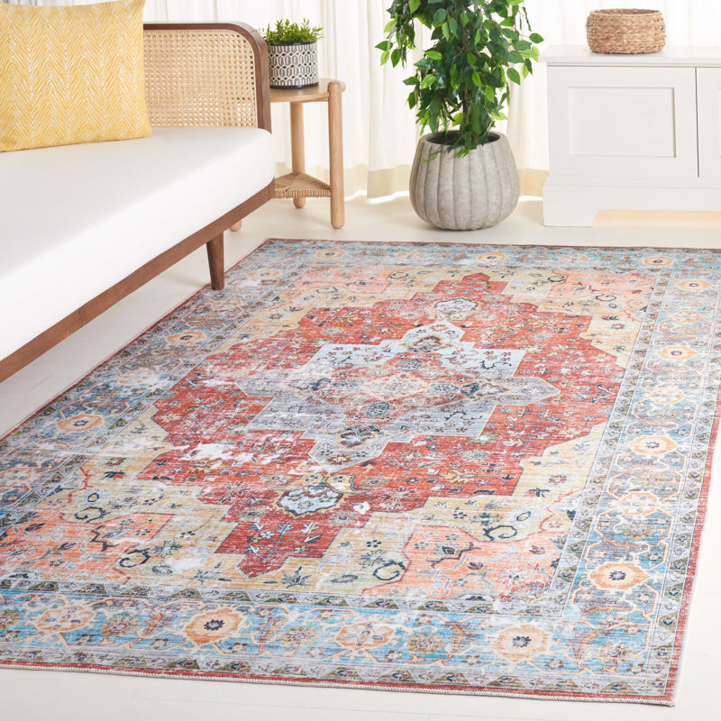 Tapis Arizona 126 rouille / turquoise, Rectangle de 5 pi x 8 pi
