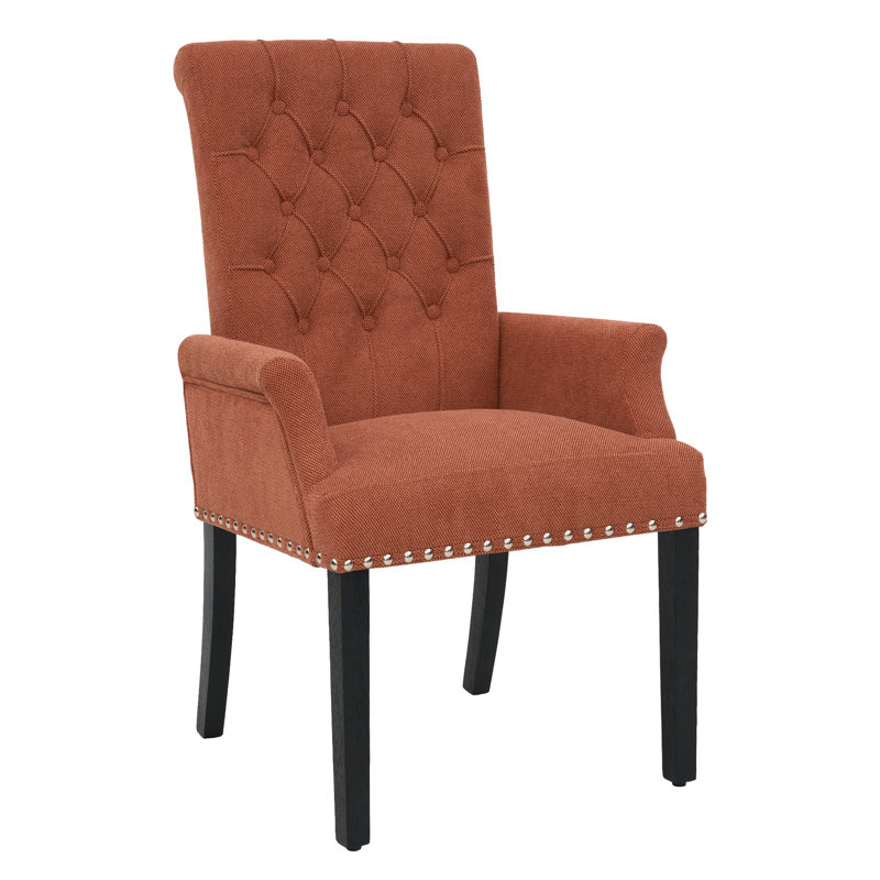 Fauteuil Amdad, Orange, Noir, Lin