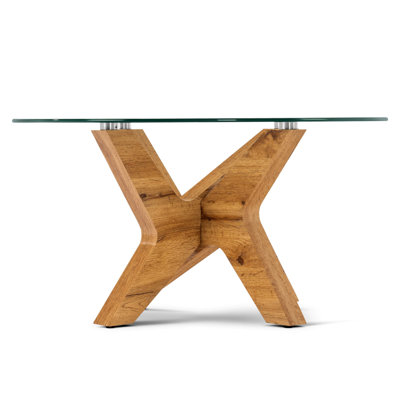 Cambridgeshire Round Coffee Tables with Tempered Glass Top Centre Table