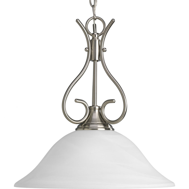 Luminaire suspendu 1 lumière à cône simple Cates, Nickel brossé