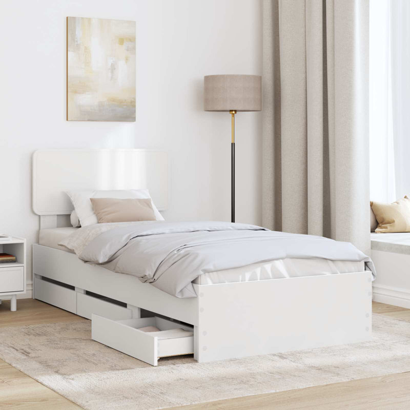 Bed, White, European Single (90 x 200 cm)