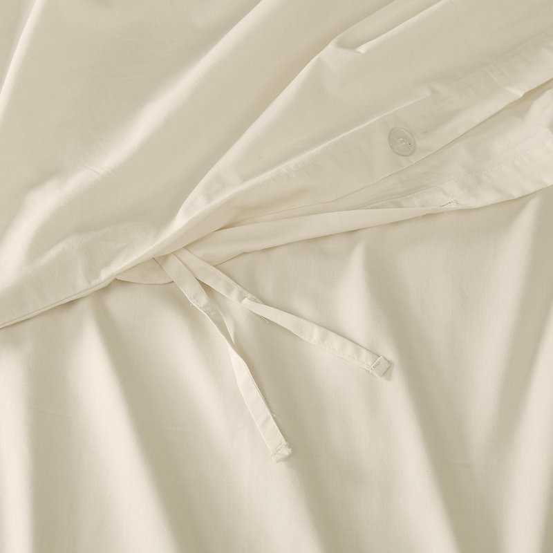 Ensembles de couette en coton Brooklyn Loom Classic, Blanc, Housse de couette très grand et 2 très grandes t