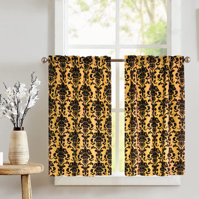 Poplin Damask Floral Cafe Tier Curtains