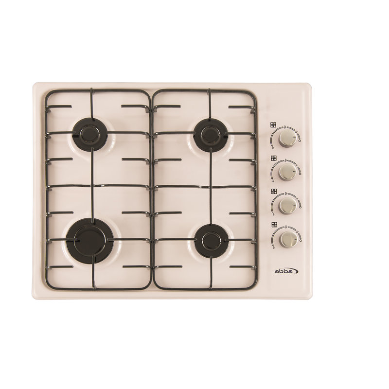 Plaque de cuisson à gaz 4 brûleurs 23,7 po ABBA, Blanc