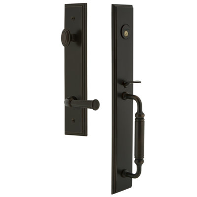 Carré Handleset with Deadbolt and Georgetown Door Lever and Rosette